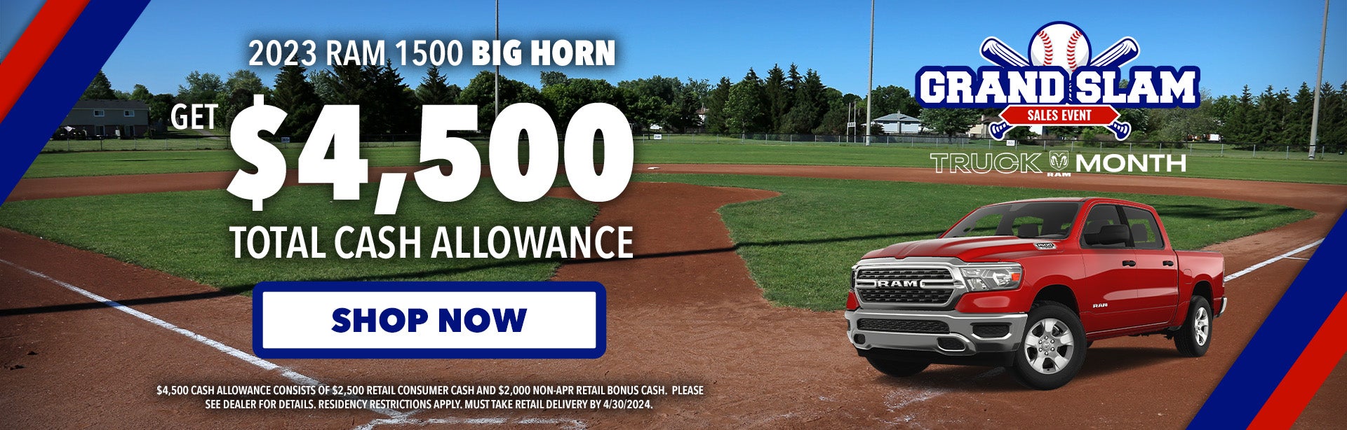 Get $4,500 total cash allowance on 2023 Ram 1500 Big Horn