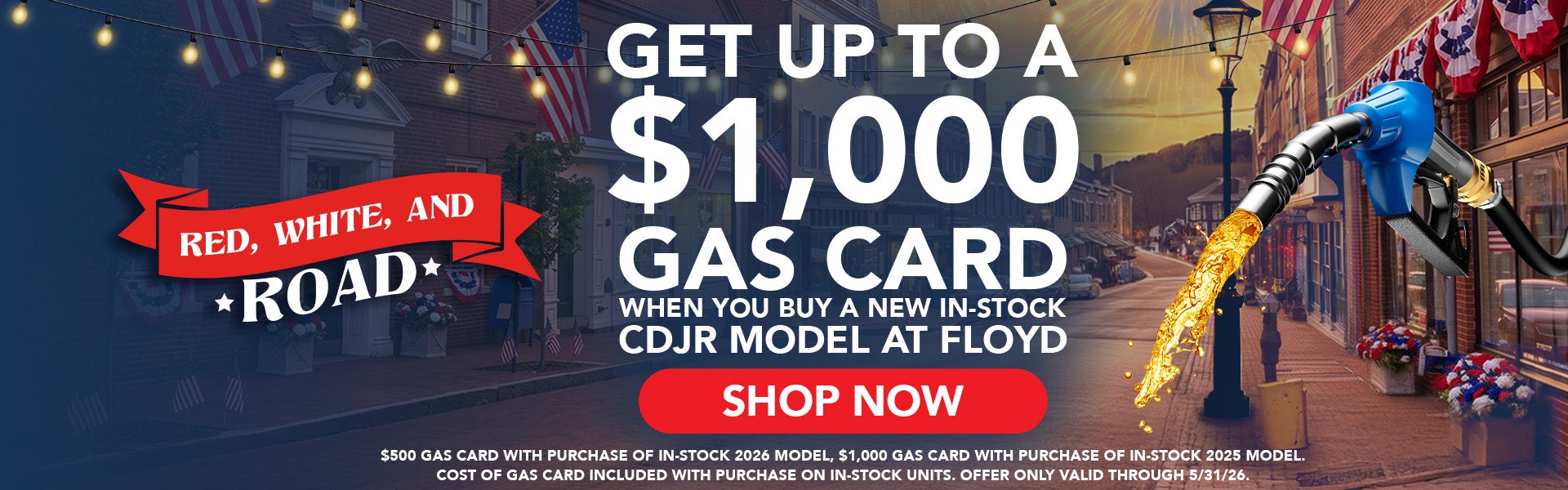 Get a gas card when you buy new! 